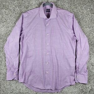 Spada Roma Button Down Mens 17/43 Striped Luxury Collection Made In Italy EUC